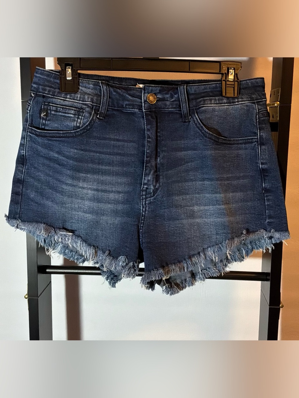 🌙✨ KanCan Dark Blue Frayed Hem Denim Shorts